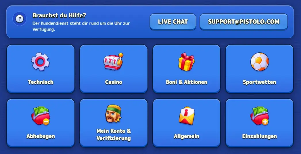 pistolo casino hilfe zentrum